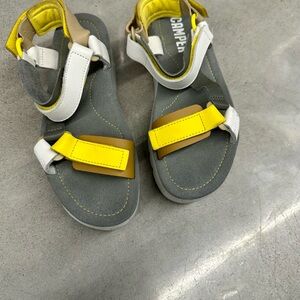 Pre-loved Camper Oruga Up Platform Sandals - Gray and Yellow
